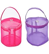 VILLCASE 2Pcs Yarn Storage Bag, Portable Mesh Yarn Holder, Compact Knitting Tool Bag for Crocheti...