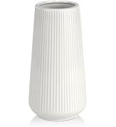 White Ceramic Vase, GUKJOB Small Cute Flower Vase for Pampas Grass, Home, Living Room, Dining Tab...
