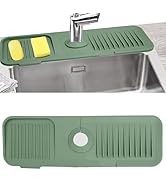 Sink Splash Guard, Silicone Sink Faucet Mat Sink Accessories Faucet Absorbent Mat for Kitchen, Ba...