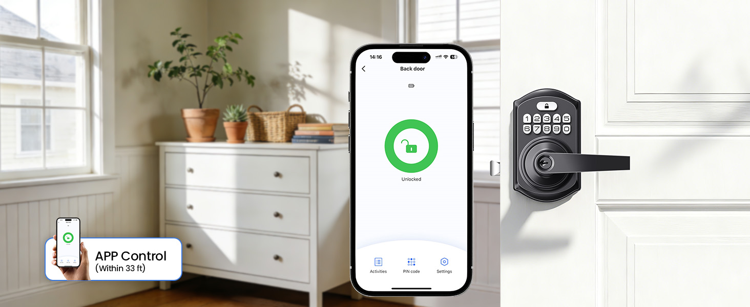 Unlock instantly with mobile app