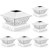 ENSLI Solar Post Cap Lights 6 Pack, 2 Mode Bright Solar Post Lights Outdoor Waterproof Fence Post...