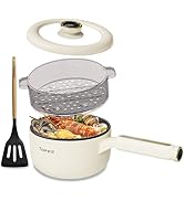 TOPWIT Hot Pot Electric with Steamer, 2L Multifunctional Electric Pot, Non-Stick Fring Pan, Porta...