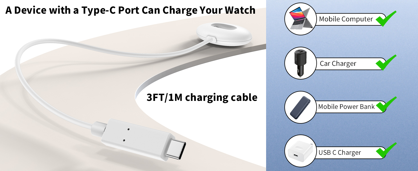 for google watch charger balck