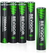 BEVIGOR AAA Batteries Rechargeable 8 Pack,1100 mAh High Capacity and Low Self Discharge, Ni-MH Re...