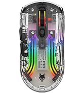 Attoe Bluetooth Wireless Mouse, Transparent RGB Mechanical Dual Mode Gaming Mouse, A Must-Have Co...