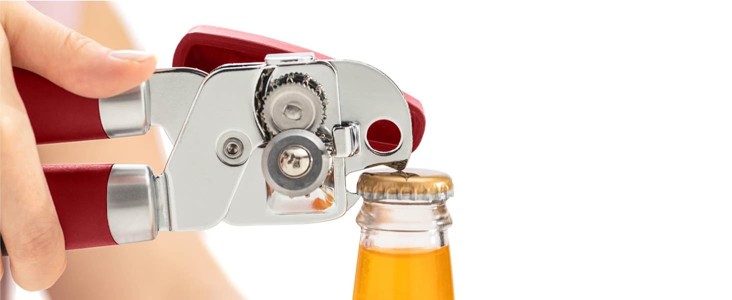 Stainless steel bottle opener with comfortable soft touch grip handle