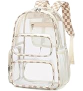 BTOOP Clear Backpack Heavy Duty Transparent Bag 17" See Through BookBag for Women Men Adults Work...