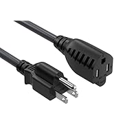 CableLeader 6ft Extension Power Cord NEMA 5-15P to NEMA 5-15R 3 Prong TV Power Cord AC Power Cord...