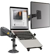 NB North Bayou Dual Arm 2 in 1 Combo, Laptop Mount with Adjustable Tray for 10-17”notebook, Full ...