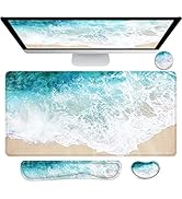 Lateefah Large Mouse Pad and Keyboard Wrist Rest, Desk Pad for Keyboard and Mouse, 4-in-1 Extende...