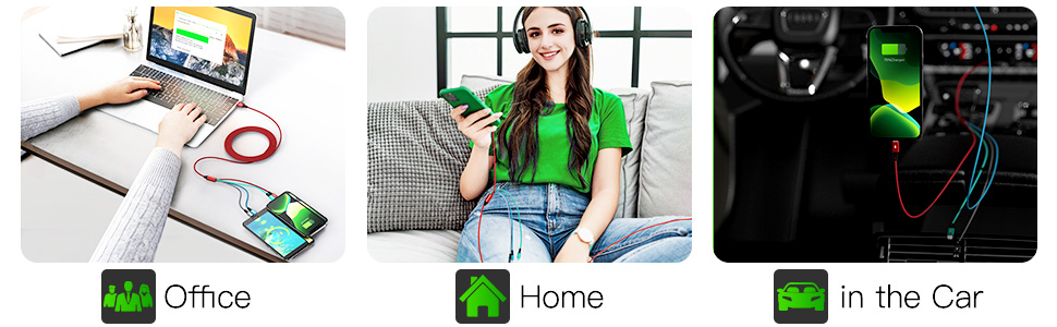 3 in 1 multi charger cord multi phone charger fast charing cable fast charger cable usb c charger