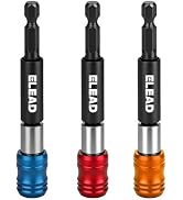 3-Piece 1/4" Quick Change Drill Bit Holder, 4-inch Hex Shank Bit Extension Set, CR-V Steel Quick-...