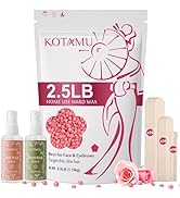 KOTAMU Pink Wax Beans for Hair Removal, 2.5lb, Hard Wax for Face, Eyebrow, Bikini, Brazilian, Leg...