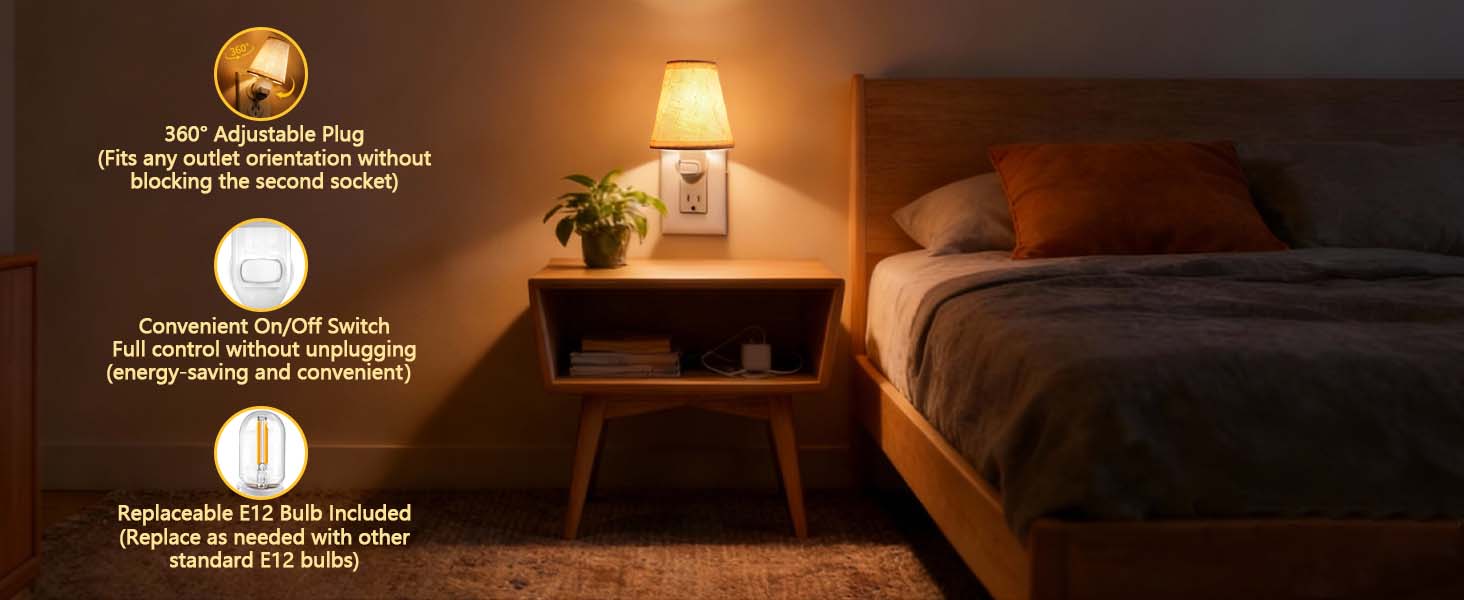 night lights plug into wall 2 pack