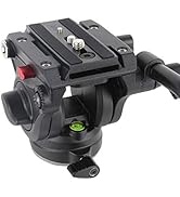 Avella Video Tripod Fluid Head with Quick Release Plate, Lightweight Heavy Duty Compatible with M...