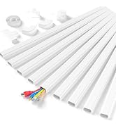 Delamu Cord Hider, 142in Cable Hider, Cord Covers for 3-4 Wires on Wall, Wire Covers for Cords, W...