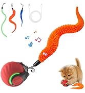 Geamen Interactive Cat Toys with Bird Sounds &amp; 3 Speed Modes, Rechargeable Automatic Moving Cat T...