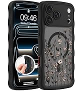 Fsoole Magnetic for iPhone 17 Pro Case [Compatible with MagSafe] Pretty Floral Flower Pattern Wav...