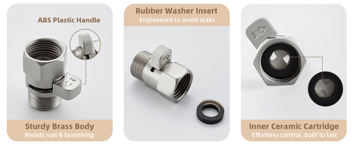 SHOWER FLOW CONTROL VALVE BRUSHED NICKEL