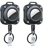 LIUGX 2 Pack Airtag Retractable Keychain with Belt Clip, Airtag Holder, Badge Reel with 31.5” Wir...