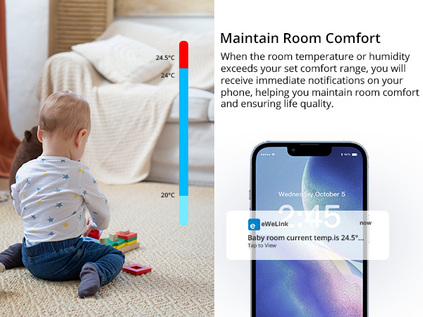 SONOFF SNZB-02P Zigbee Temperature and Humidity Sensor Indoor Thermometer Hygrometer