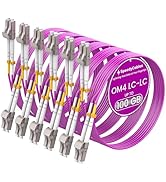 SpeedyCables 2m/7ft OM4 LC to LC Fiber Patch Cable 6-Pack, 40G/100Gb 50/125um Multimode Duplex Fi...