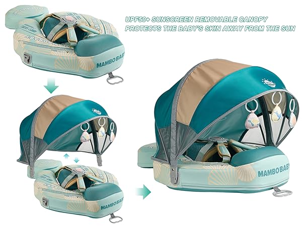 HECCEI Add Tail Newest Shell Mambobaby Baby Swim Float with Canopy