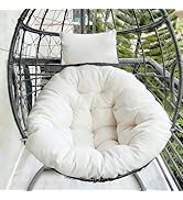 DANGHOOGY Outdoor Egg Chair Cushion, Waterproof Hanging Chair Cushion with Headrest Pillow, Egg C...