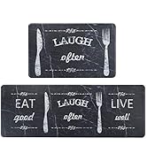 ARCLIBER Anti Fatigue Kitchen Rugs,Comfort Floor Standing Mats 2 Piece,Easy Clean Kitchen Mats,No...
