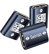 Getrish HDMI Coupler 8K, 3 Pack HDMI 2.1 Female to Female Adapter, 8K@60Hz / 4K@120Hz HDR HDMI Ex...
