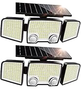 UME Solar Outdoor Lights 332 LED 7000K, Super Bright Motion Sensor Outdoor Lights with 2 Sensors,...