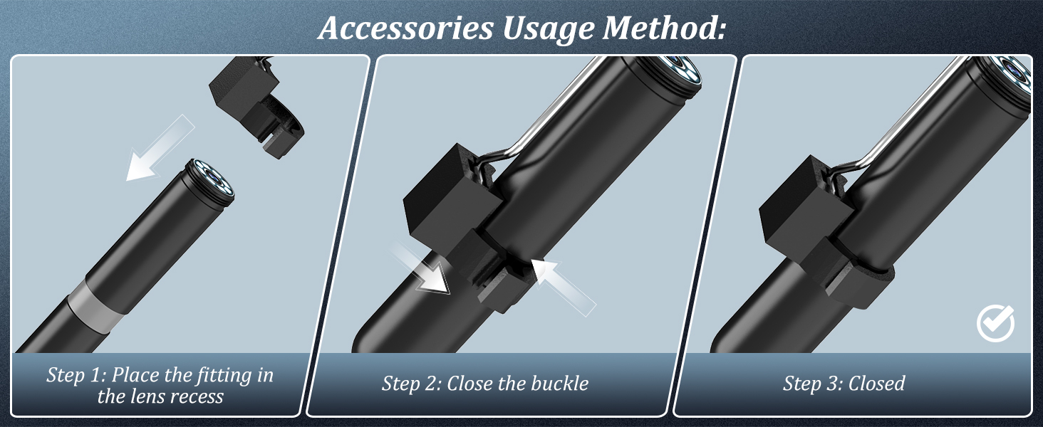 The usage method of the endoscope camera with light&amp;#39;s accessories.