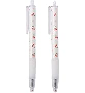 Gryshanyun 2Pcs Cute Cherry Blossom Gel Pens, 0.5mm Fine Point, Black Ink, Notetaking Students St...