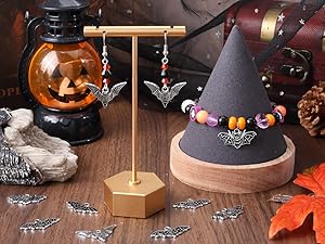 Bat Charms Gothic Black Enamel Bats Wing Charm Halloween Blood Sucking Animal