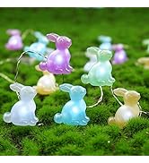 BOHON Easter Decoration Lights Rabbit LED String Lights Battery Operated with Remote 10 ft 40 LED...