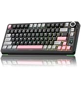 AULA S75 PRO Wireless Mechanical Keyboard with Screen&Knob, 75% Hot Swappable Gaming Keyboard wit...