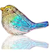 H&amp;D HYALINE &amp; DORA 3" Colorful Glass Bird Figurine Miniature Blown Glass Birds Bird Gifts for Bir...