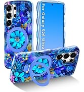 Meshine for Galaxy S26 Ultra Case with Magnetic Stand,[Compatible with MagSafe] Wave Frame Cute F...