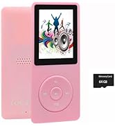 64GB MP3 Player with Speaker Earphones Portable Music Player for Kids Support Voice Recorder Phot...
