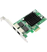 CERRXIAN Dual Port Gigabit Ethernet PCI Express PCI-E 1x Slot Network Card NIC 10/100 / 1000 Mbps...
