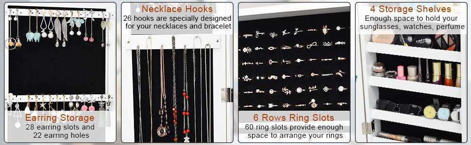 Giantex Jewelry Cabinet Armoire Door Wall Mounted