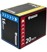 Fitvids Plyo Box, 3-in-1 Foam Plyometric Jump Box, 16”x20”x24” Box Jump for for Home Gym Training...