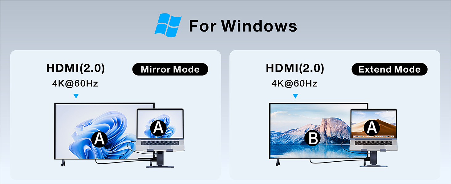 4K60HZ docking station with laptop stand for Windows operating system
