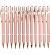 PASISIBICK 12 Pieces Rose Gold Ballpoint Pen with Stylus Tip, 2 in 1 Rose Gold Stylus Pens Stylis...