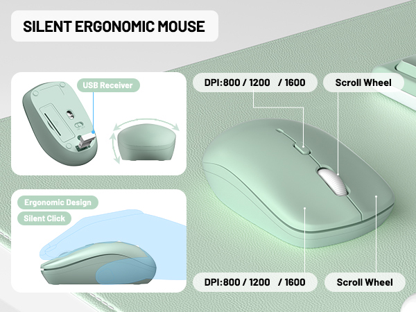 ergonomic keyboard and mouse wireless 8