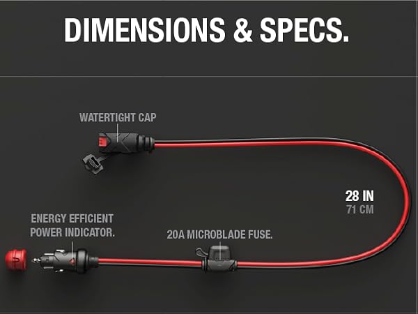 NOCO GC003 X-Connect 12V Dual-Size Male Plug Accessory For NOCO Genius Smart Battery Chargers