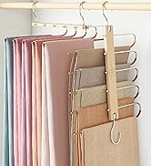 MORALVE Pants Hangers Space Saving - 2 Pack European Beechwood Scarf Hangers - Closet Organizer J...