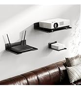 Heavy Duty Steel Floating Shelves, Wall Mounted Shelves for Projector, Speaker, Cable Box, Router...