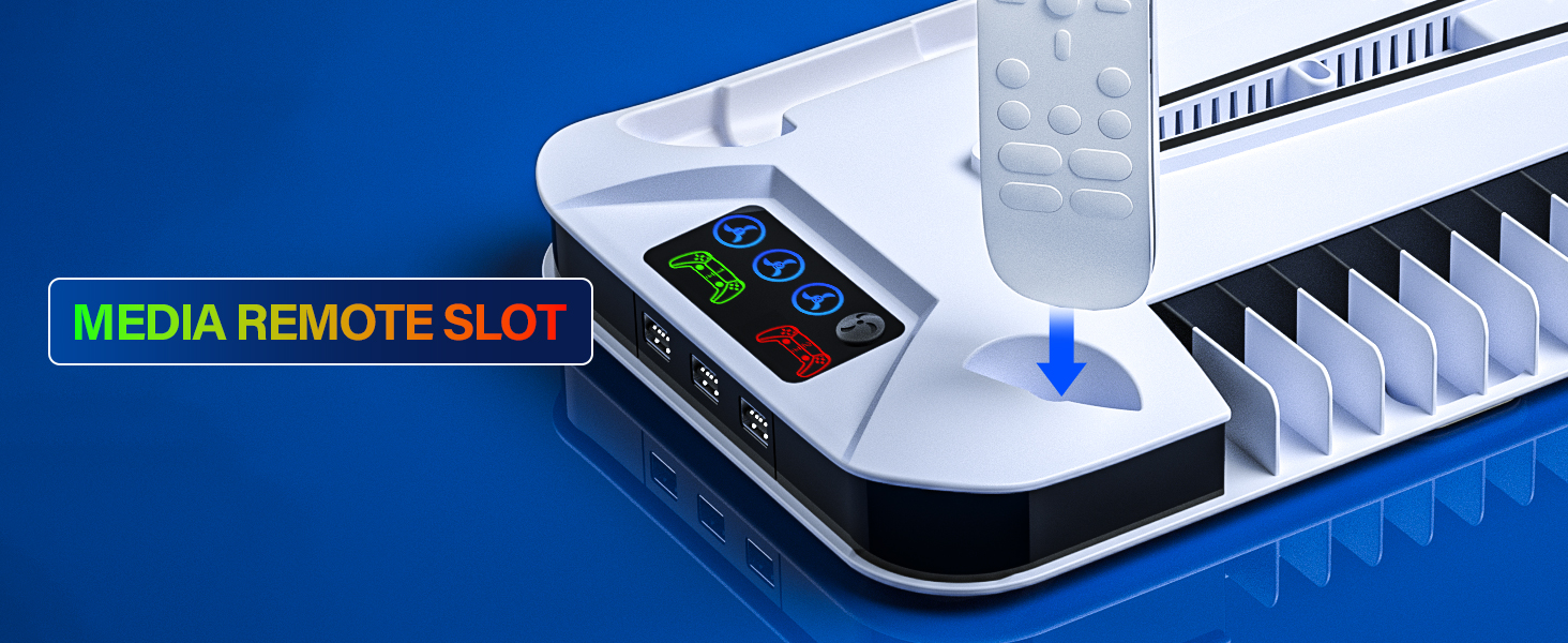 ps5 slim console cooling stand with controller charging station