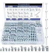 255PCS Grease Fittings Assortment,SAE &amp; Metric Grease Zerk Fittings 1/4" 1/8" M6 M8 M10 straight ...